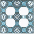 thumbnail image 3 of Metal Light Switch Plate Cover Mandala Blue Floral Pattern Damask MDL116, 3 of 13