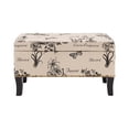 thumbnail image 3 of Linon Stephanie Ottomane de Rangement Rembourrée en Bois Botanique, Beige, 3 of 9