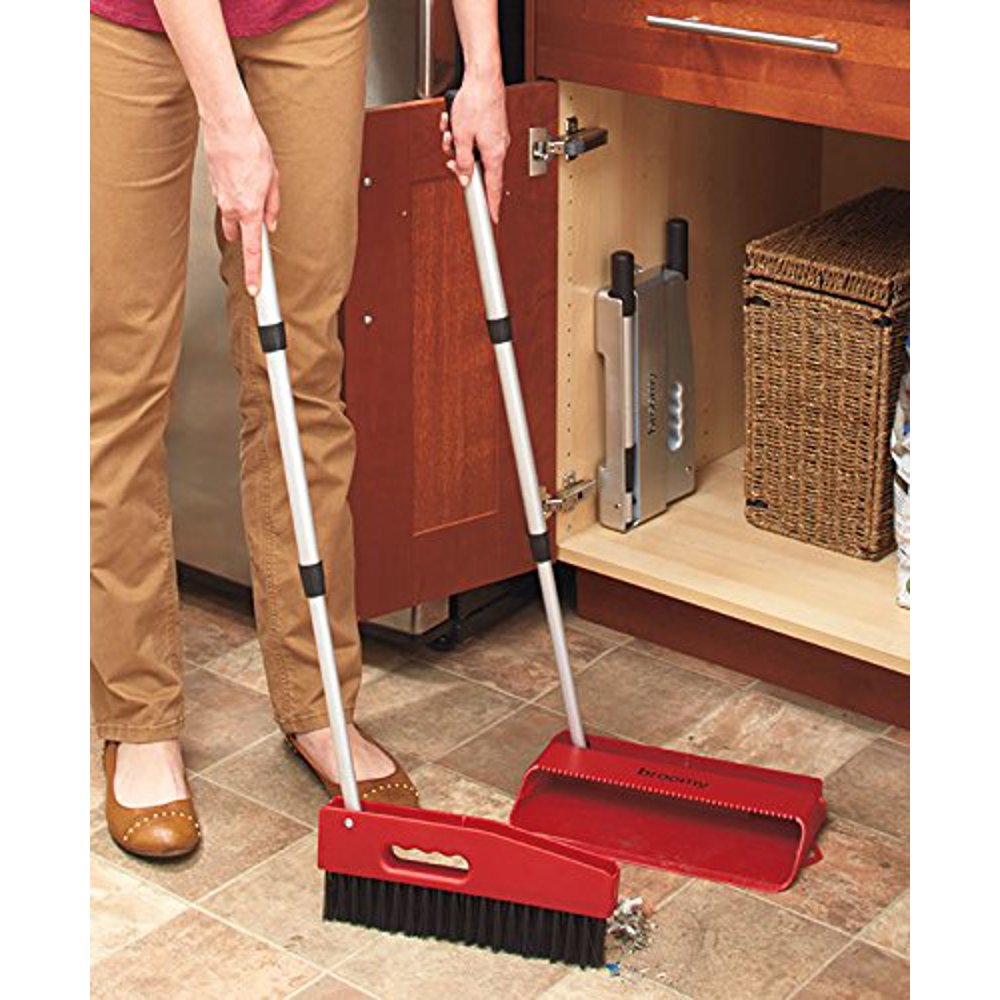 Red Broomy Foldable Broom & Dustpan Cleaning Housekeeping Supplies