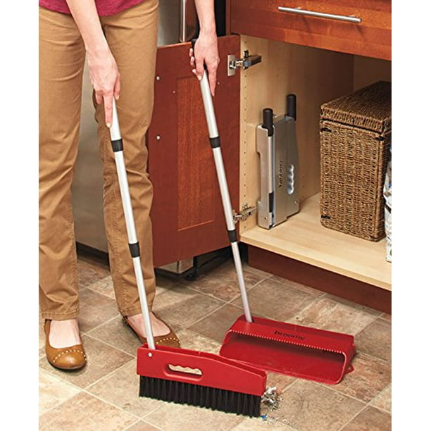 Red Broomy Foldable Broom & Dustpan Cleaning Housekeeping Supplies