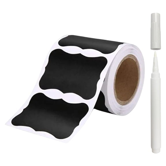 Chalkboard Labels, 150 pcs Waterproof Reusable Blackboard Stickers with 1 pcs Pen for Jars, Parties Decoration, Craft Rooms, Weddings, Storage, Organize Your Home & Kitchen, 1 Set