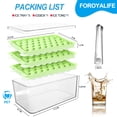 thumbnail image 3 of Ice Cube Trays, 3 Packs Round Ice Cube Trays for Freezer, Easy-Release Ice Ball Maker Mold with Removable Lid and Bin Making 1in X 111Pcs Ice Balls for Tea Coffee Cocktail Whiskey (Green), 3 of 7