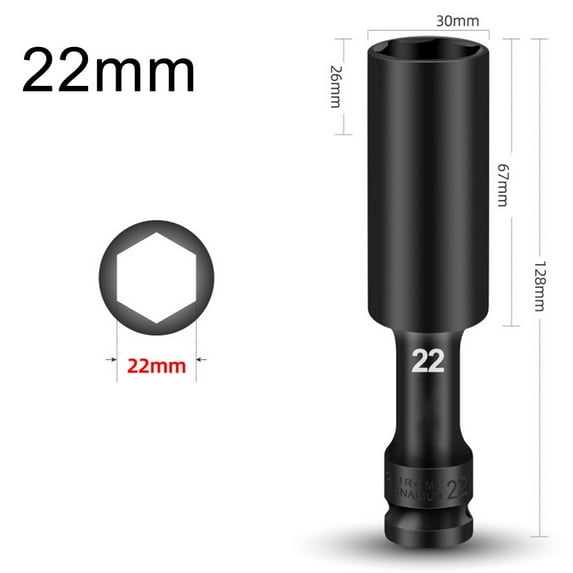 12 Drive Socket Impact Wrench Hex Socket Head 8-24Mm Adapter Spanner Converter