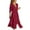 Wine, variant on YanHoo Women's Linen Dresses Single Breasted Lapel Drawstring Shirt Dress Loose Casual Solid Maxi Dress