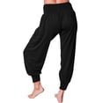 thumbnail image 2 of Hanerdun Women High Waisted Joggers Female Pockets Solid Workout Pants Black M, 2 of 5