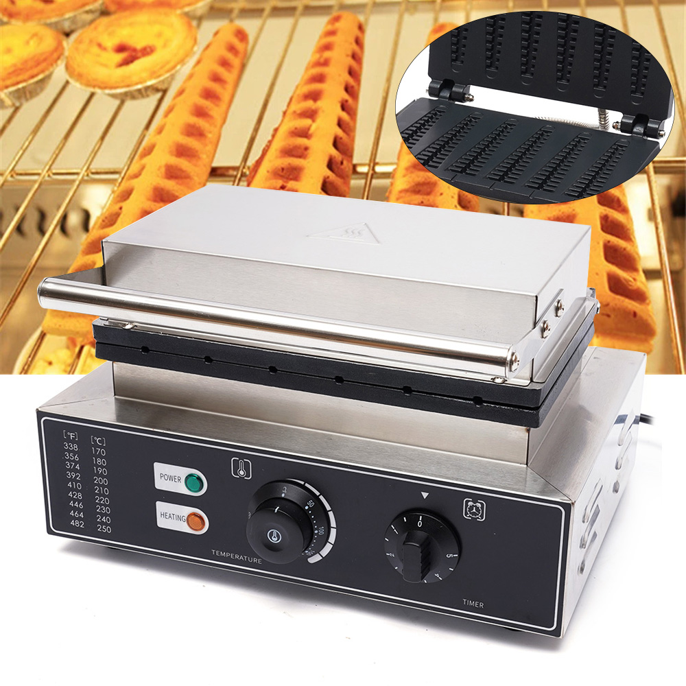 6-Cavity Waffle Maker – Non-Stick, Adjustable Temperature & Timer, 1550W Power, Stainless Steel Construction – Perfect for Homemade Crispy Stick Waffles, Easy to Clean, Ideal Gift