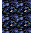 thumbnail image 3 of Galaxy Duvet Cover Set, Outer Space Planets Cosmic Journey Milky Way Zodiac Moon Doodle, Decorative 2 Piece Bedding Set with 1 Pillow Shams, Twin Size, Dark Blue Pink, by Ambesonne, 3 of 3