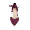 thumbnail image 3 of BLISSFUL STEP Women's Ankle Tie Block Heel Pointed Toe Dress Pumps, 3 of 7