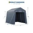 thumbnail image 2 of 7x10Ft Portable Outdoor Storage Shed with Roll-Up Zipper Door and Ventilation, 240G Heavy Duty Waterproof PE Tarpaulin, UV-Resistant Motorcycle Shed, 2 of 8