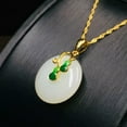 thumbnail image 2 of HOOUN White Jade Donut Pendant Chalcedony 925 Silver Natural Jewelry Luxury Necklace, 2 of 9