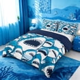 thumbnail image 2 of meiyoeat Cute Shark Bedding,Kawaii Ocean Animal Duvet Cover Full For Boys Kids,Navy Blue Reversible,3pcs(No Comforter), 2 of 6