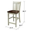 thumbnail image 7 of International Concepts 24" Wood Slat Back Counter Height Stool in Antiqued Almond/Espresso, 7 of 7