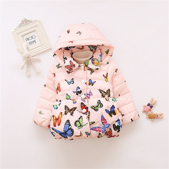 Kids Outerwear Coats Baby Girls Winter Autumn Warm Kids Butterfly Winter Jacket Coat Outerwear