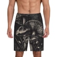 thumbnail image 3 of Lsque Monochrome Mushroom Artwork Mens Sleep Pajama Shorts,Short Pajama Pants, Cotton Ultra-Soft Knit-3X-Large, 3 of 9