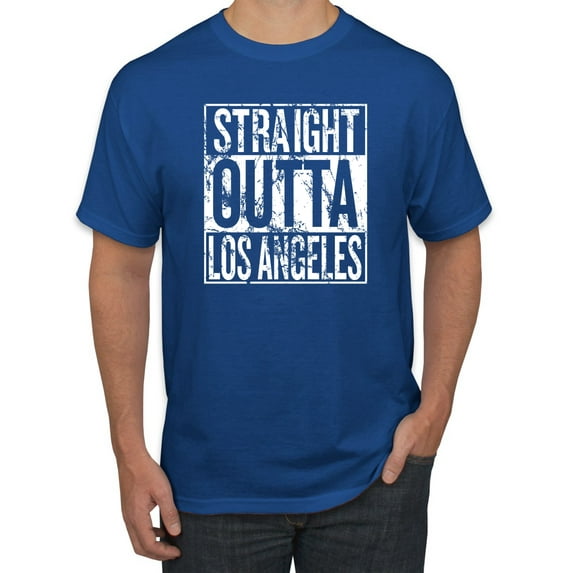 Straight Outta LA Los Angeles Fan | Fantasy Baseball Fans | Mens Sports Graphic T-Shirt, Royal, Small