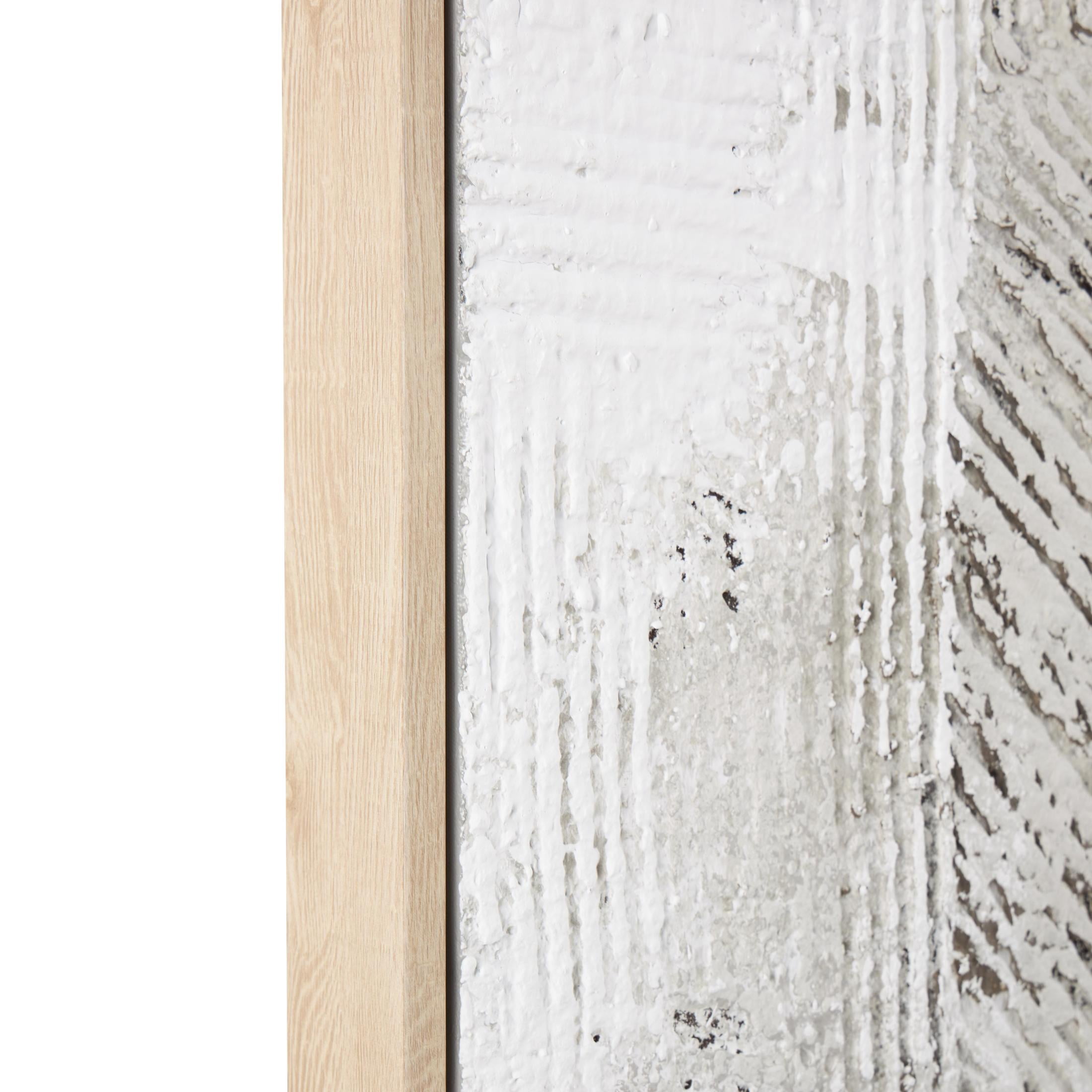33" x 49" Textured Abstract Framed Wall Art with Wooden Frame and Black Distressing, by DecMode