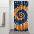 thumbnail image 2 of Orange Blue Tie Dye Mandala Pattern Shower Curtain 36"x72" ,Bathroom Decorative Shower Curtains Set with 12 Hooks,Modern Waterproof Washable Shower Curtain, 2 of 6