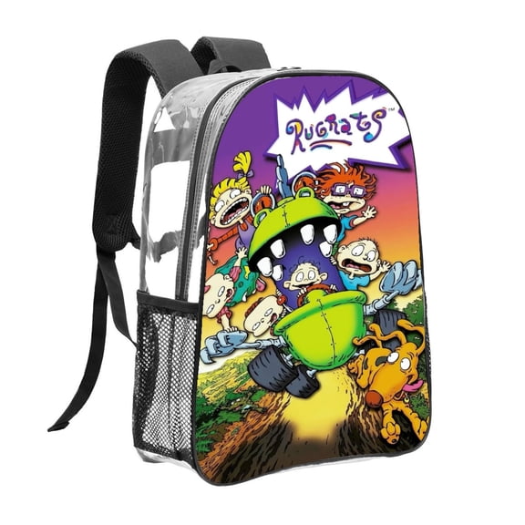 Rugratsu Pattern Transparent Backpack Lightweight And fashionable Showcasing Personality And Leading The Trend