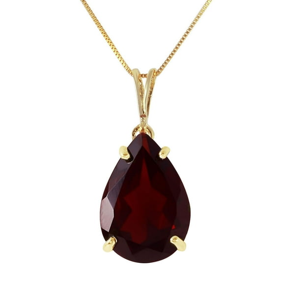 Galaxy Gold 14k 20" Yellow Gold Necklace with Natural Garnet