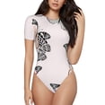 thumbnail image 1 of Saiise Joli Motif de Papillon Pyjama une-Pièce à Manches Courtes pour Femme Col Rond Justaucorps Extensible avec Fermeture à Boutons-Pression-Xx-Grand, 1 of 7
