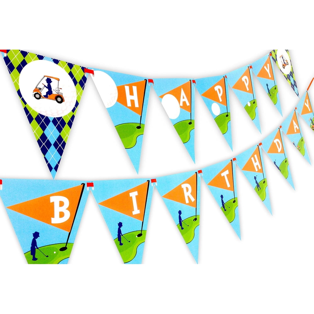 Golf Party Happy Birthday Banner Pennant - Walmart.com - Walmart.com