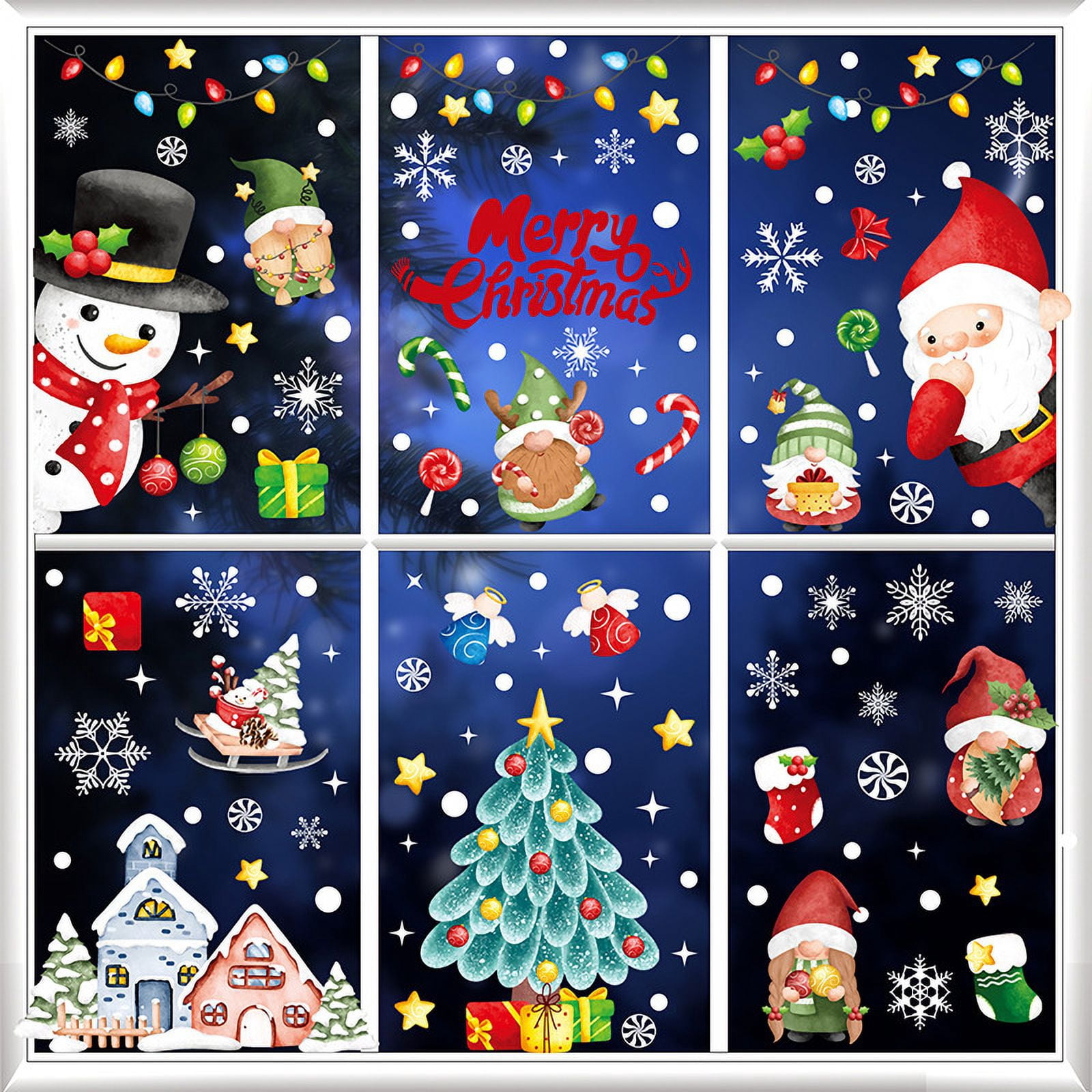 155pcs White Snowflakes Window Decorations Clings Decal Stickers Ornaments for Christmas Frozen Theme Party New Year Supplies