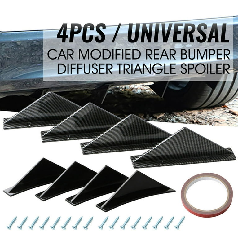 XWQ 1 Set Convenient Rear Lip Spoiler Easy Installation ABS Universal  Triangle Rear Bumper Lip Diffuser for Car 