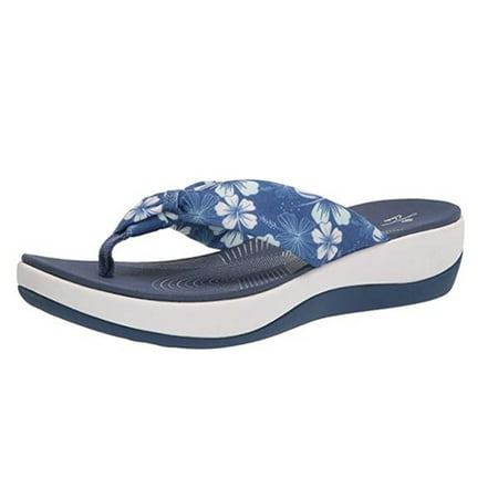 

Printed Thong Arch Support Sandals Women\ s Summer Beach Flip Flop Ani Slip Sole