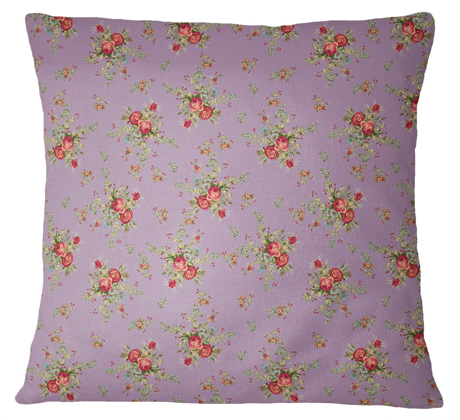 S4Sassy 1 Pair Bird & Floral Print Square Cotton Poplin Decorative Cushion Cover 