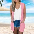 thumbnail image 2 of Women's Sleeveless Long Cardigan Open Front Loose Cover Up with Side Pockets Lightweight Layering Piece for Spring, 2 of 7