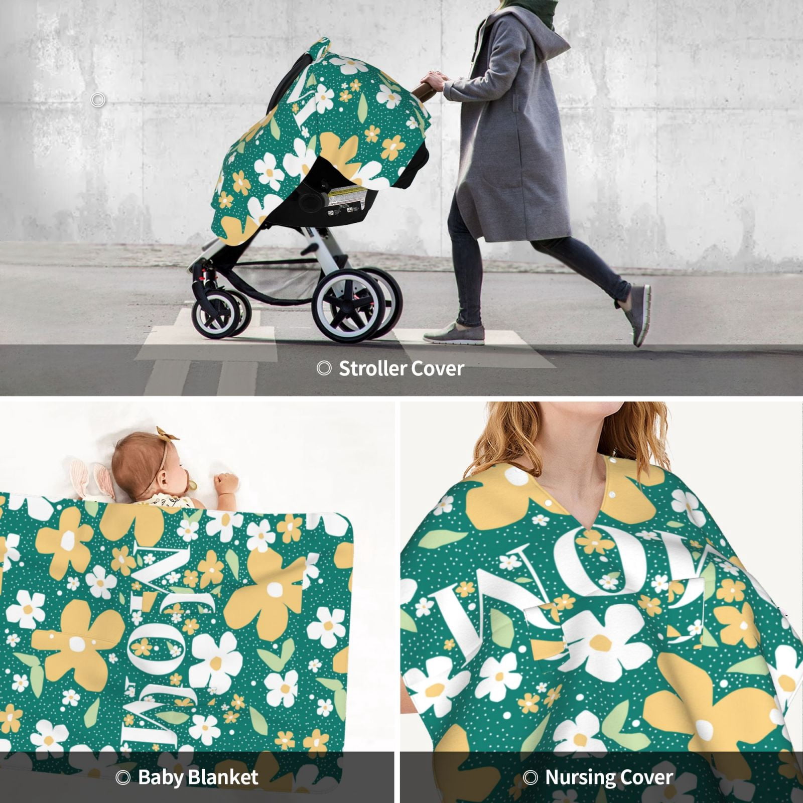 Car Seat Cover Baby - Happy Mother's Day1 Breathable Infant Car Seat Cover for Baby Carseat, Lightweight Comfort Baby Essentials Must Haves Newborn Stuff for Girl Boy