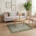 thumbnail image 3 of ODIKA 4'x6' Washable Area Rug Olive Green Floral Elegance Symmetrical Design Intricate Blossom Motifs for Bedroom, Reading Nook, Pet Friendly & Non-Shedding, 3 of 7