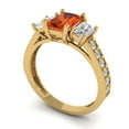 thumbnail image 2 of Clara Pucci 14K Yellow Gold 1.88ct Red Three-Stone Ring for Women, 2 of 8