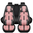 thumbnail image 2 of OTOEZ Universal Car Seat Cover Pink Nappa Leather Luxurious 5 Seats, Front Rear Seat Protector Full Set, Waterproof Cushion Fit Most Honda Toyota Chevy Ford Nissan Vehicle Truck SUV, 2 of 11
