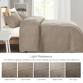thumbnail image 6 of Exclusivo Mezcla Ultrasonic Twin Quilt Set, 2-Piece Lightweight Bedspreads Modern Striped Coverlet, Taupe, 6 of 7