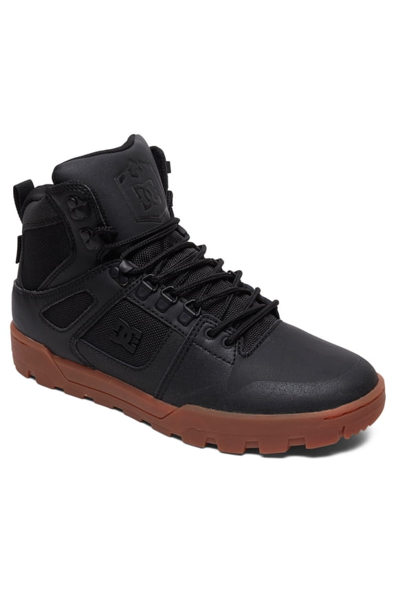 DC Men's Pure High-Top Water Resistant Boots - Black/Gum - 8