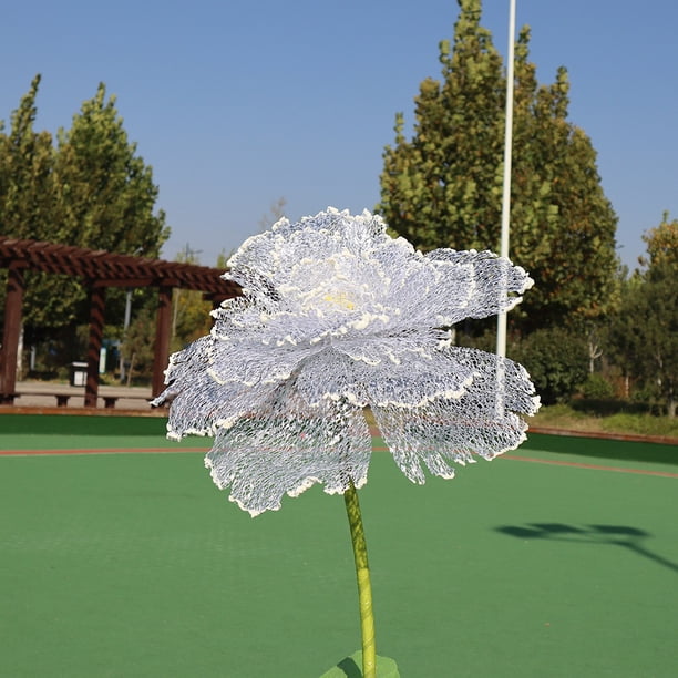 1 pieza de 60 cm de flor grande, flor de peonía, camino de boda, diseño de evento al aire libre, escaparate, accesorios de tiro, pétalos de malla de lámina dorada
