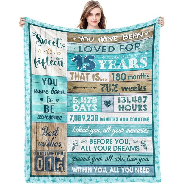 LHSHID Sweet 16 Gifts for Girls 16 Year Old Girl Birthday Gift Ideas 16th Birthday Gifts for Girls Gifts for 16 Year Old Girl Sweet 16 Party Decorations Throw Blanket 40"x50"