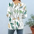 thumbnail image 4 of ICHUANYI Womens Tops Non Positioning Printed Tee Striped Tunics 3/4 Sleeve Fashion Comfy Shirt Basic Tshirts, 4 of 6