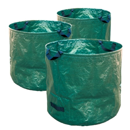 Grow Genius Garden Bag 3 Pack 132 Gallons XL Leaf Bags Heavy Duty Reusable Garden Yards Waste bags Container, Lawn Garden Leaf Bags.
