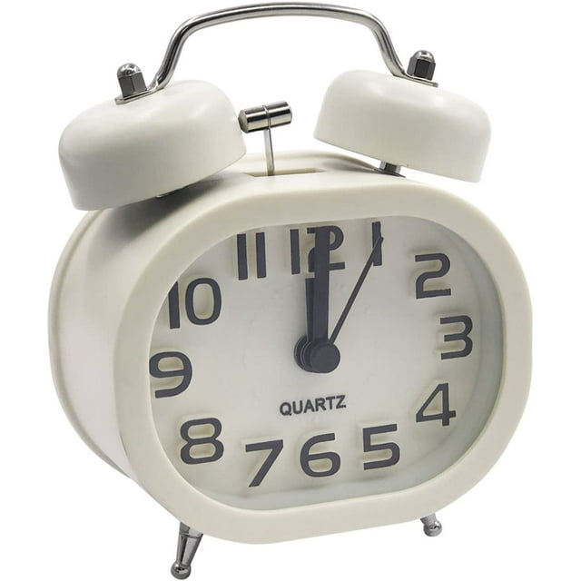 Alarm Clock Analog Double Bell Alarm Clock, Noiseless Quartz Alarm Clock 3 Inch Analog Alarm Clock Battery Travel Alarm Clock Loud Alarm Children'S Alarm Clock With Night Light