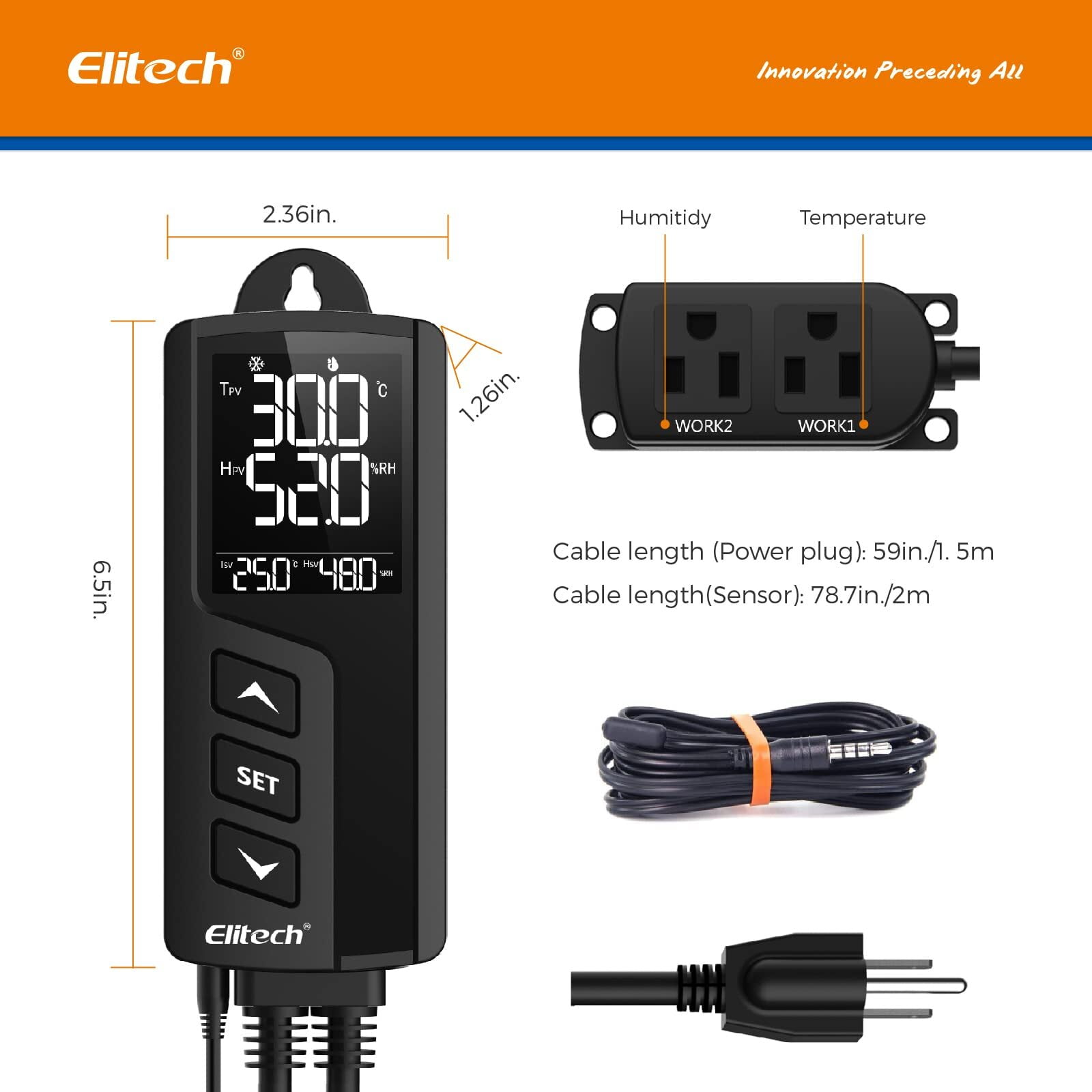 W1/W1H Remote Temperature Monitor - Elitech