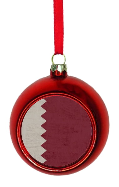 Flag Qatar  Red Bauble Christmas  Ornament Ball Walmart com