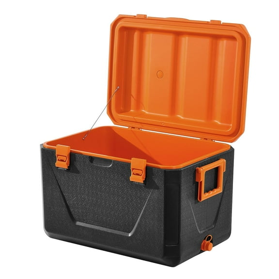 63 QT Hard Cooler - 90 Can Capacity w/Cup Holders - Insulated Portable Cooler for Camping, Beach & Tailgating