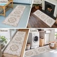 thumbnail image 5 of Runner Rug 2 x 6 Ft, Brown Boho Washable Non-Slip Floor Mat for Kitchen Hallway/Entryway, Vintage Abstract Art Floral Ethnic Tribe Long Kitchen Runner Area Rugs for Living Room, Low-Profile, 5 of 8
