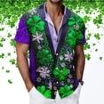 thumbnail image 5 of Men's St. Patrick's T Shirt Short Sleeve Lapel Button Down Printed Shirts Tops Green 6 XXL, 5 of 6