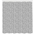thumbnail image 3 of Ambesonne Black and White Shower Curtain, Folk Floral, 69"Wx84"L, White and Black, 3 of 3