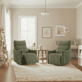 thumbnail image 3 of Spruce & Spring Dual-Motor Power Swivel Recliner with Lumbar Pillow for Nursery & Living Room, Moss Green, 3 of 8