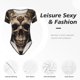 thumbnail image 4 of Balery Metal Style Horned Skull Body de cuello redondo de manga corta para mujer Tops de manga corta Tops básicos-X-Large, 4 of 7