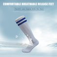 thumbnail image 1 of Calcetines Deportivos Tmvgtek Calcetín Largo Por Encima De La Rodilla Para Niño, Deporte, Fútbol, ​​Fútbol (Blanco + Raya Azul), 1 of 4